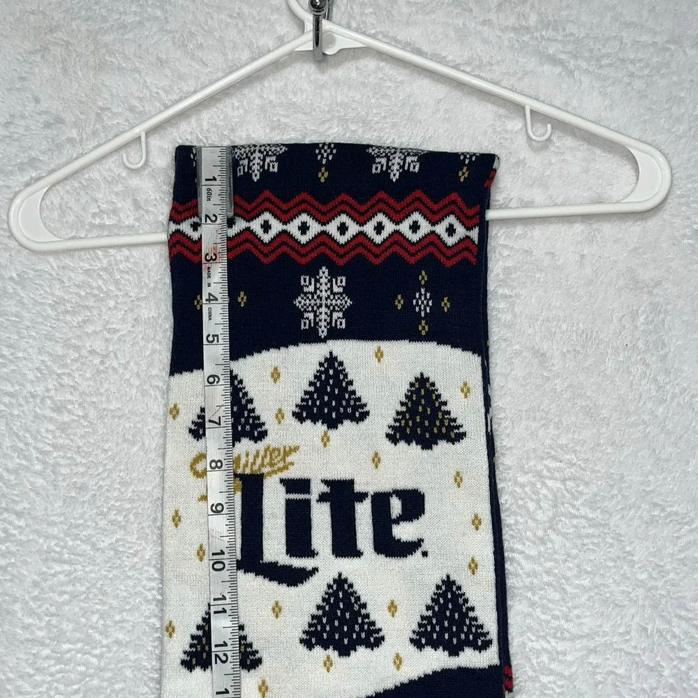 Miller Lite Beer Scarf Molson Coors Brewing Winter Christmas Ugly Sweater Theme